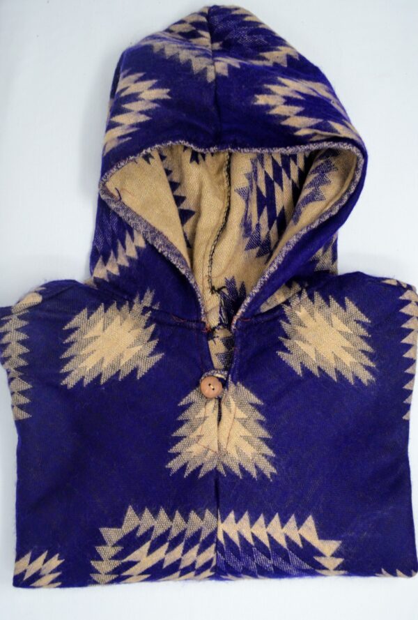 Blue Aztec print hippie poncho - Image 2