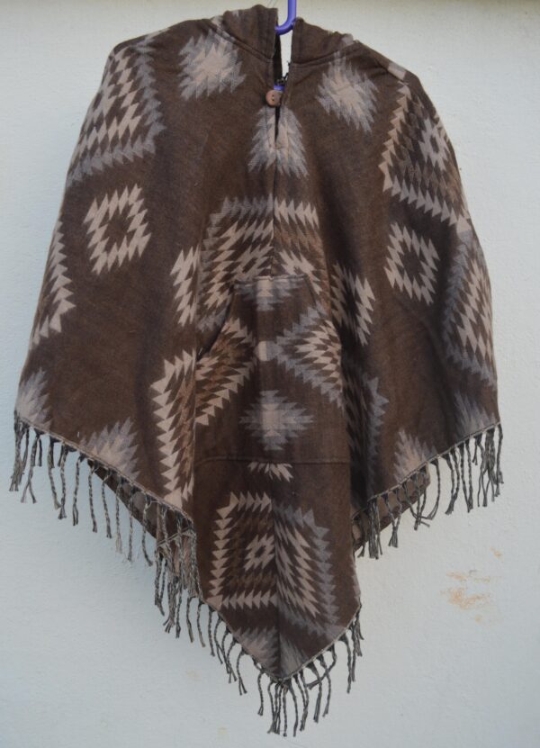 Brown Aztec hippie poncho - Image 3