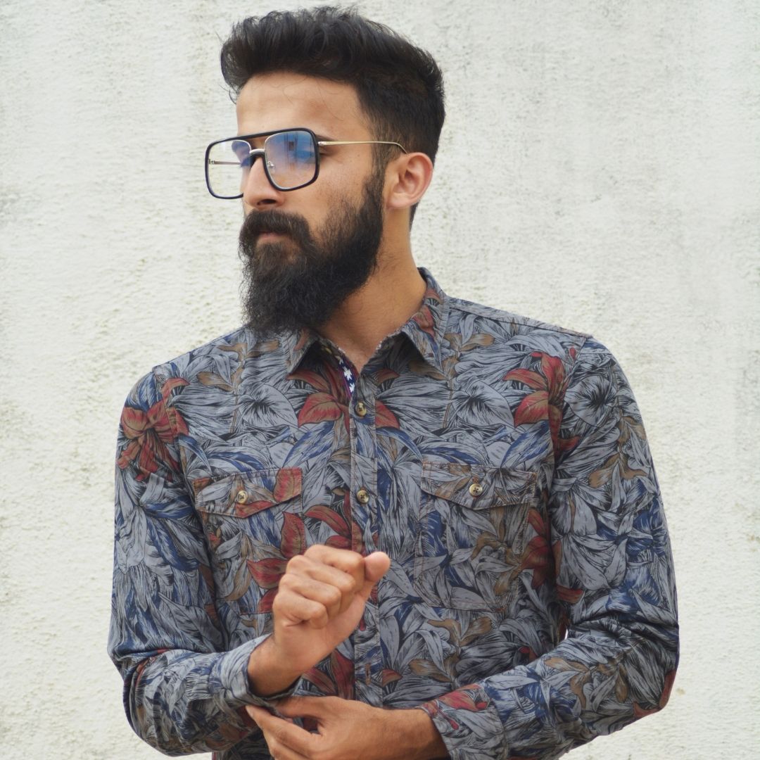 Dark Floral Pattern Shirt - Image 3