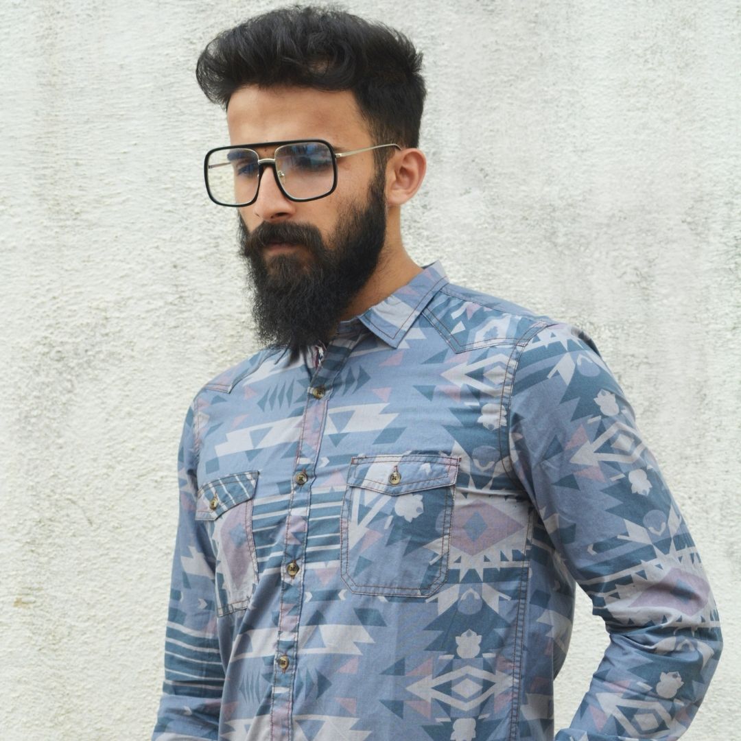Denim Printed Shirt - Image 3