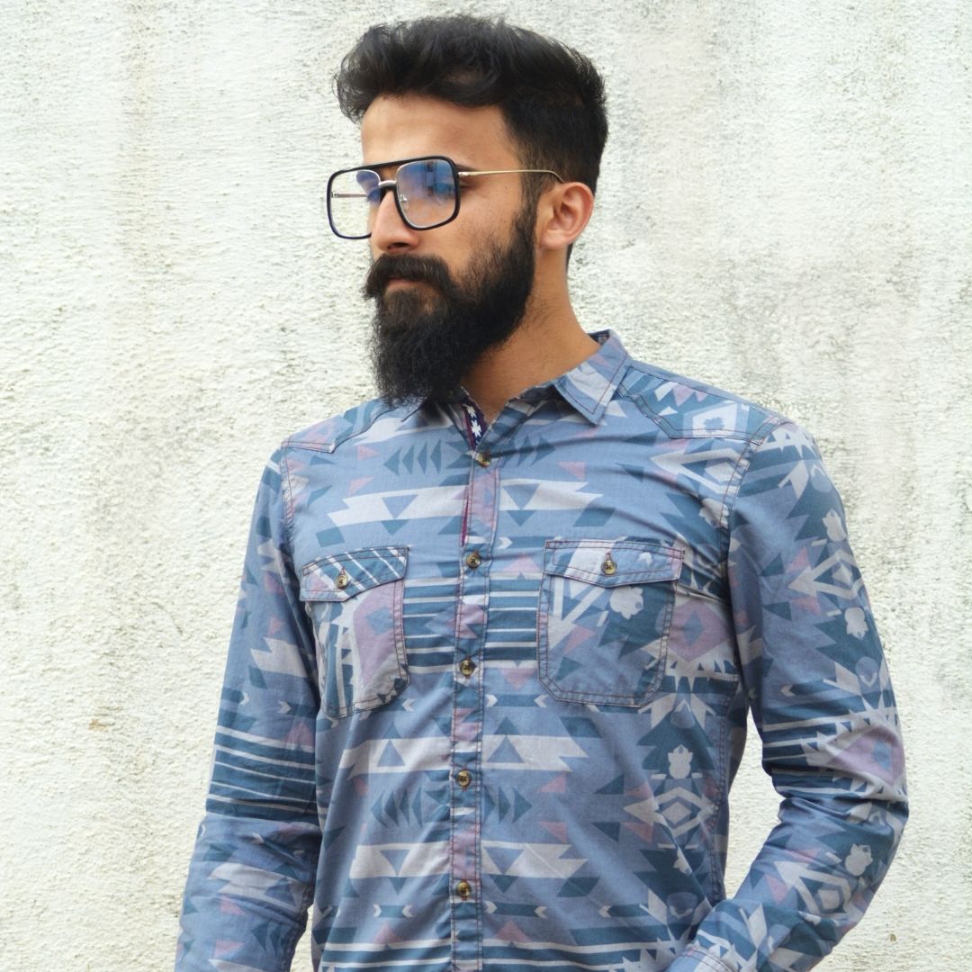 Denim Printed Shirt - Image 2