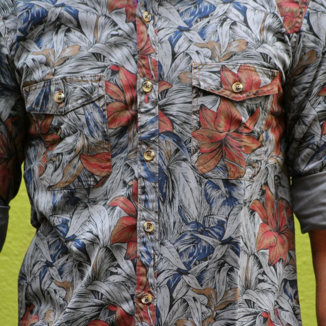 Dark Floral Pattern Shirt - Image 4