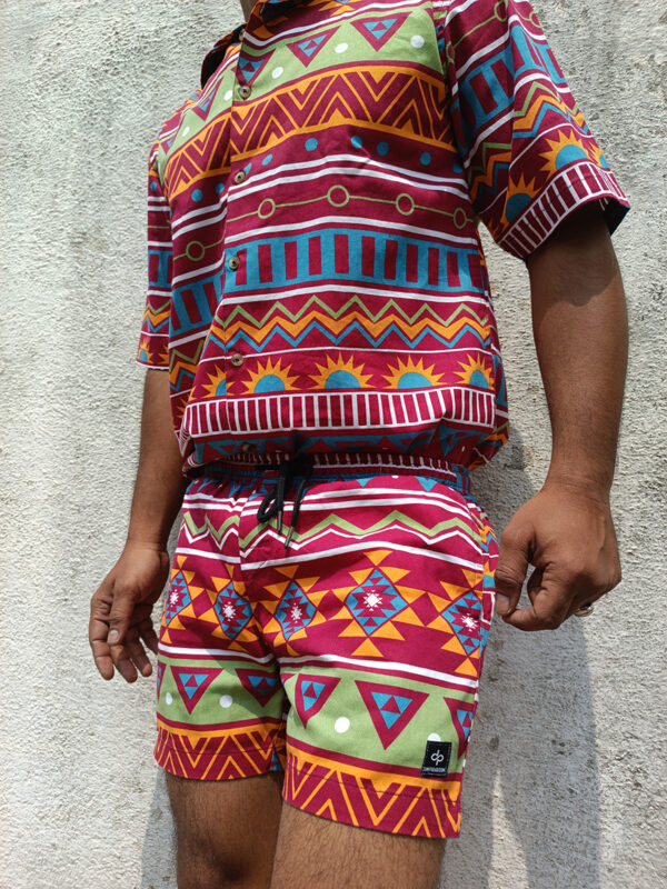 Multicoloured tribal print unisex Shirt - Image 2