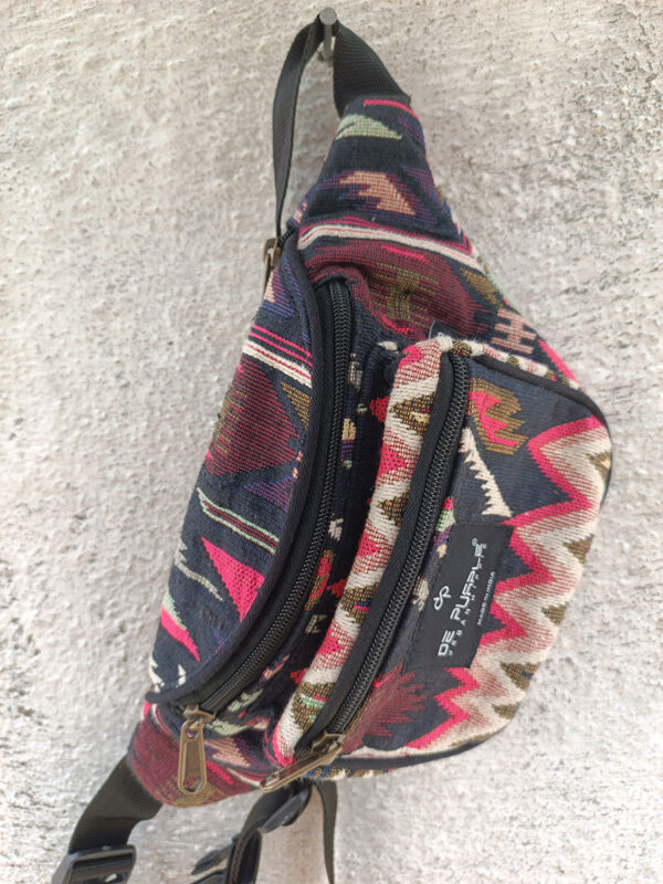 Multicolour unisex waist pouch with adjustable strap.